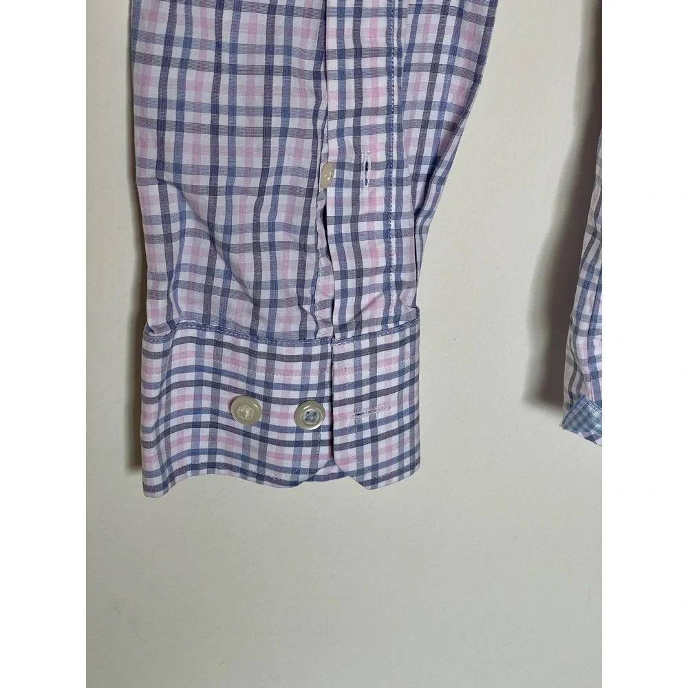 Banana Republic Mens Plaid Grant Slim Fit Shirt Size M Career Work Metting Fun