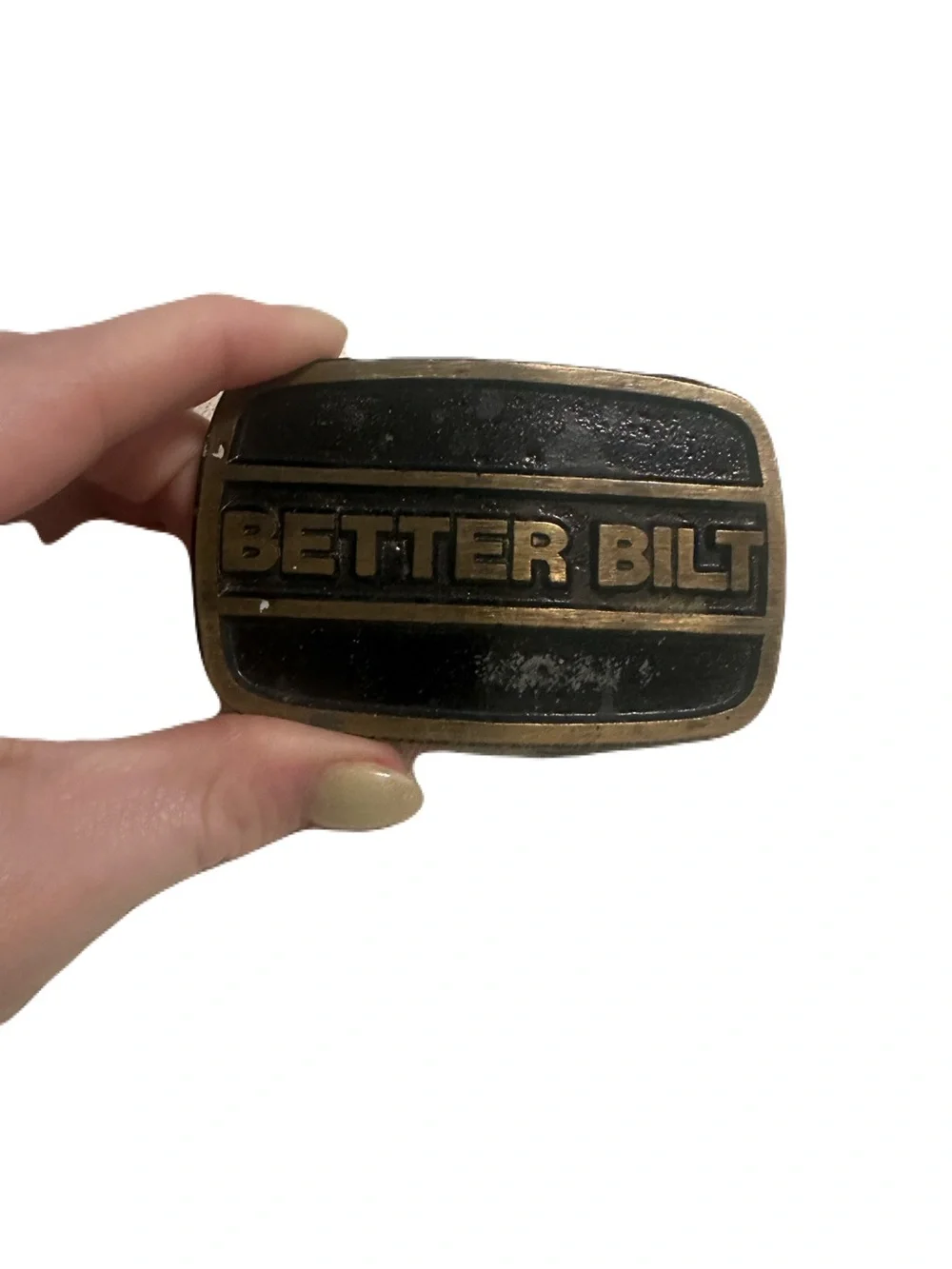Vintage BETTER BILT Belt Buckle - Brass Agricultural Advertising