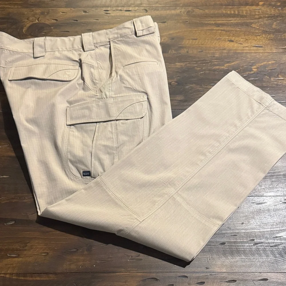 5.11 Tactical Khaki Men's Tan Cargo Pants-Size: 42x34