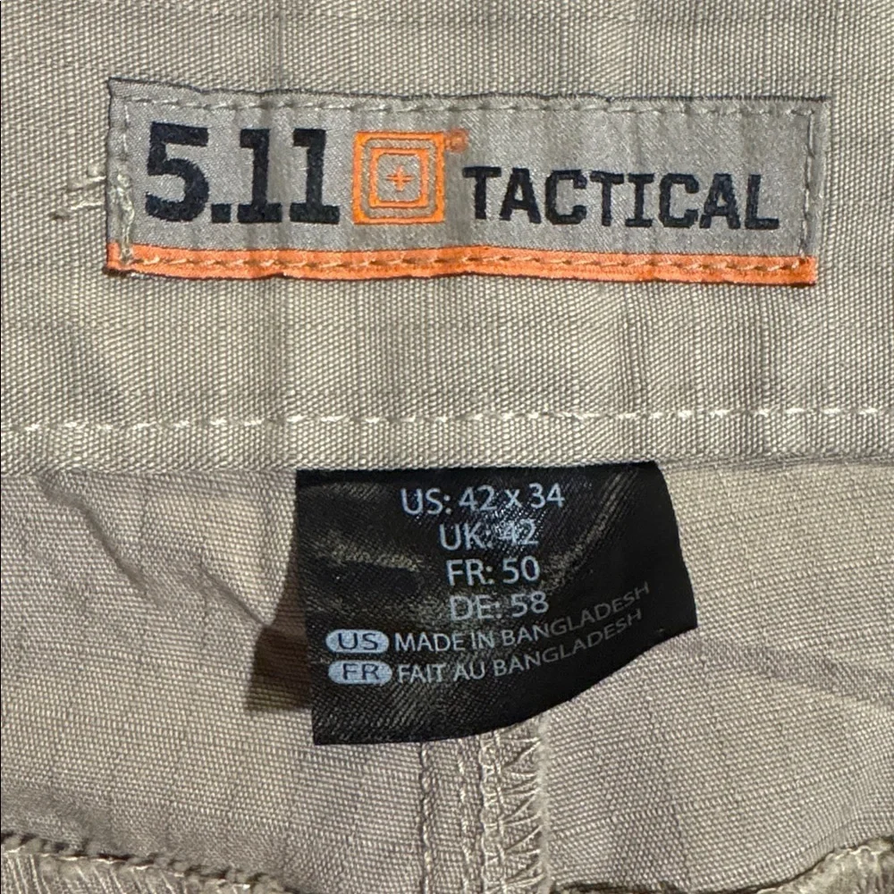 5.11 Tactical Khaki Men's Tan Cargo Pants-Size: 42x34