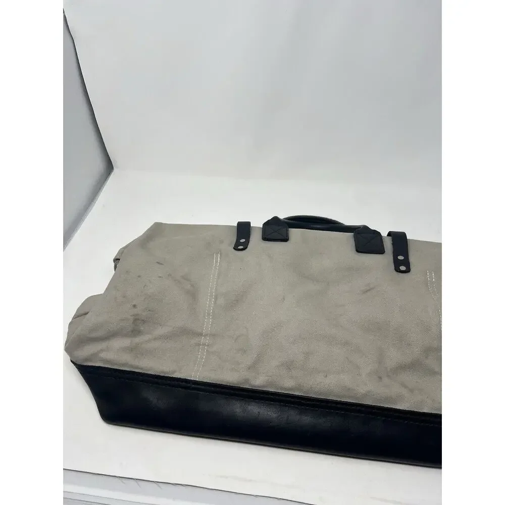Schoolhouse Electric Tradesman Bag Weekender gray Canvas &‎ Leather USA Made