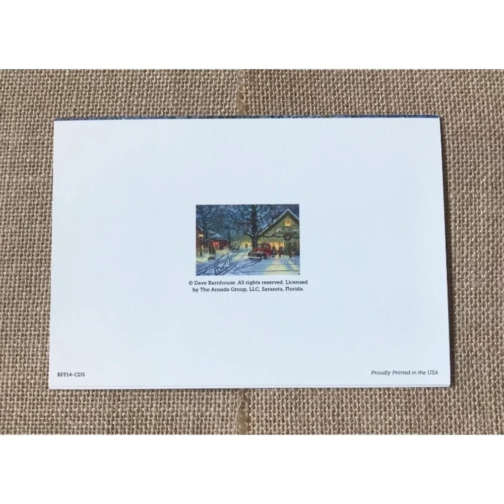 Dave Barnhouse The Perfect Tree Christmas Card Small Town Winter Framable