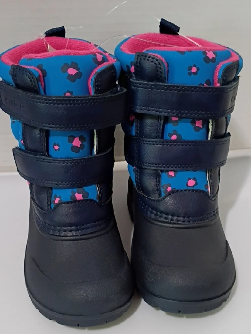 CARTER'S GIRLS NAVY BLUE AND PINK FLORAL WINTER BOOTS SIZE 8 NWT