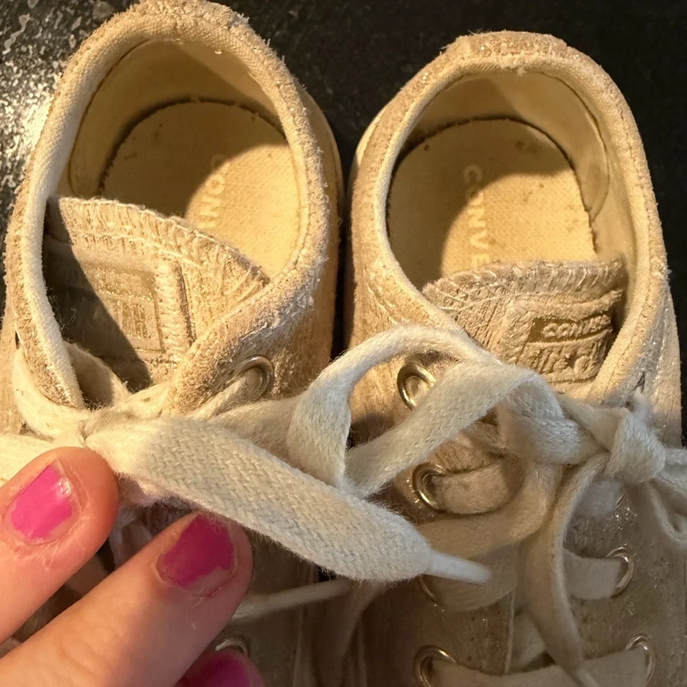 Converse Kids Cream/gold Converse Sneakers