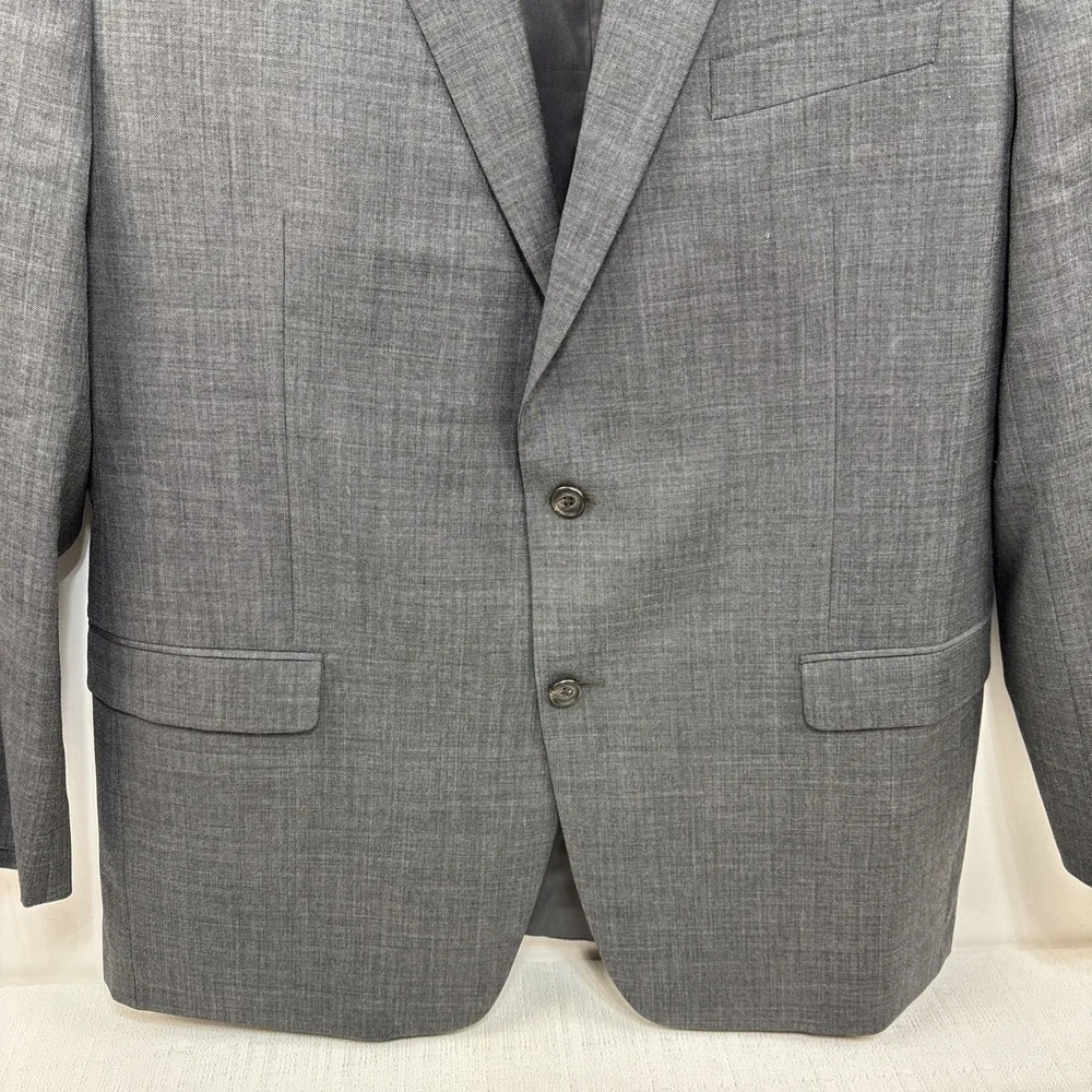 Lauren Ralph Lauren Men's Gray Textured Blazer Suit‎ Jacket Size 44L 100% Wool