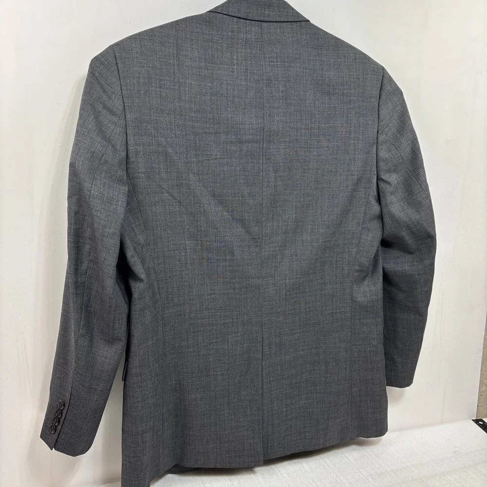 Lauren Ralph Lauren Men's Gray Textured Blazer Suit‎ Jacket Size 44L 100% Wool