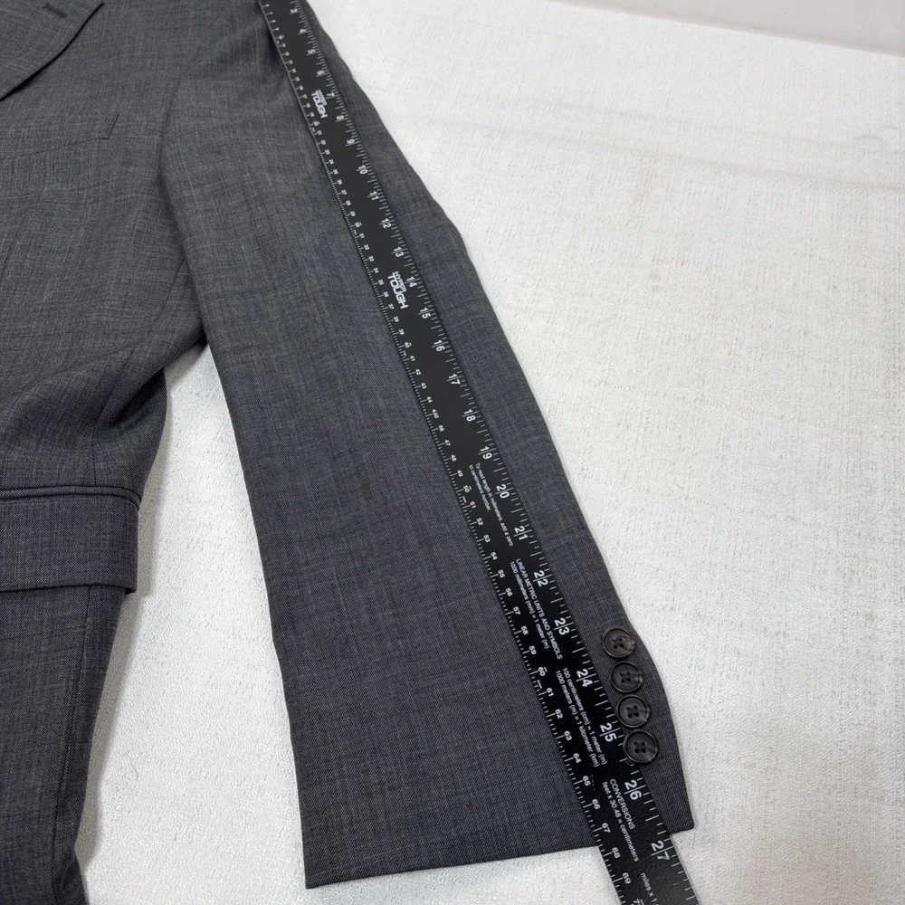 Lauren Ralph Lauren Men's Gray Textured Blazer Suit‎ Jacket Size 44L 100% Wool