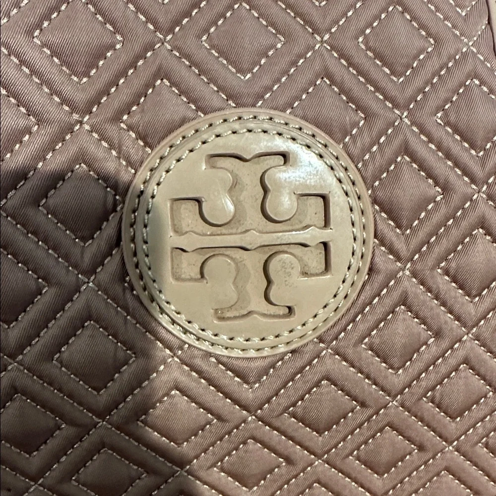 Tory Burch Tan Quilted Diamond-Pattern Tote
