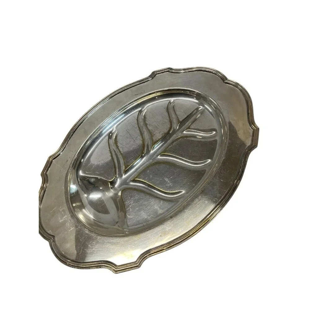 Antique Silver Meat Platter with 