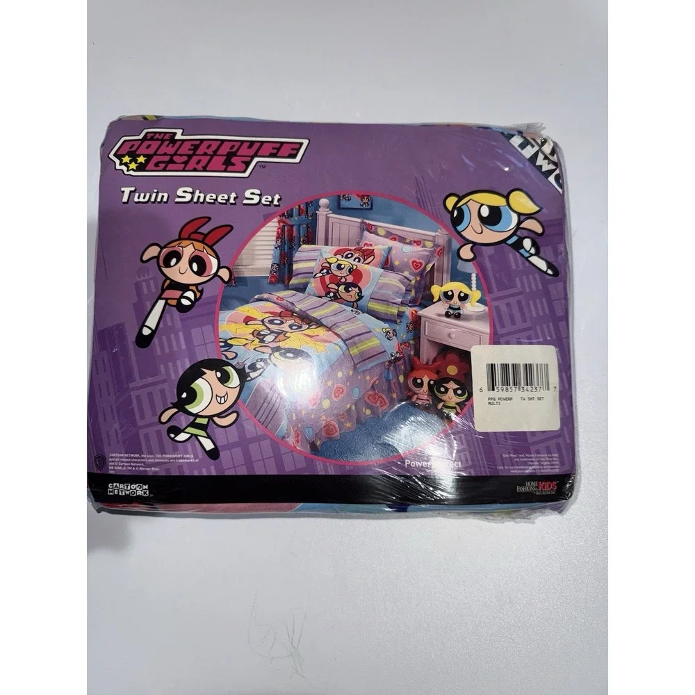 Vintage Y2K 1990s‎ Power Puff Girls Twin Sheet Set Dan River NIP
