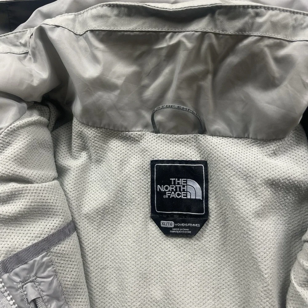 The North Face Jacket Womens XL Dryvent Gray Nylon Full Zip Hooded Outdoor Coat