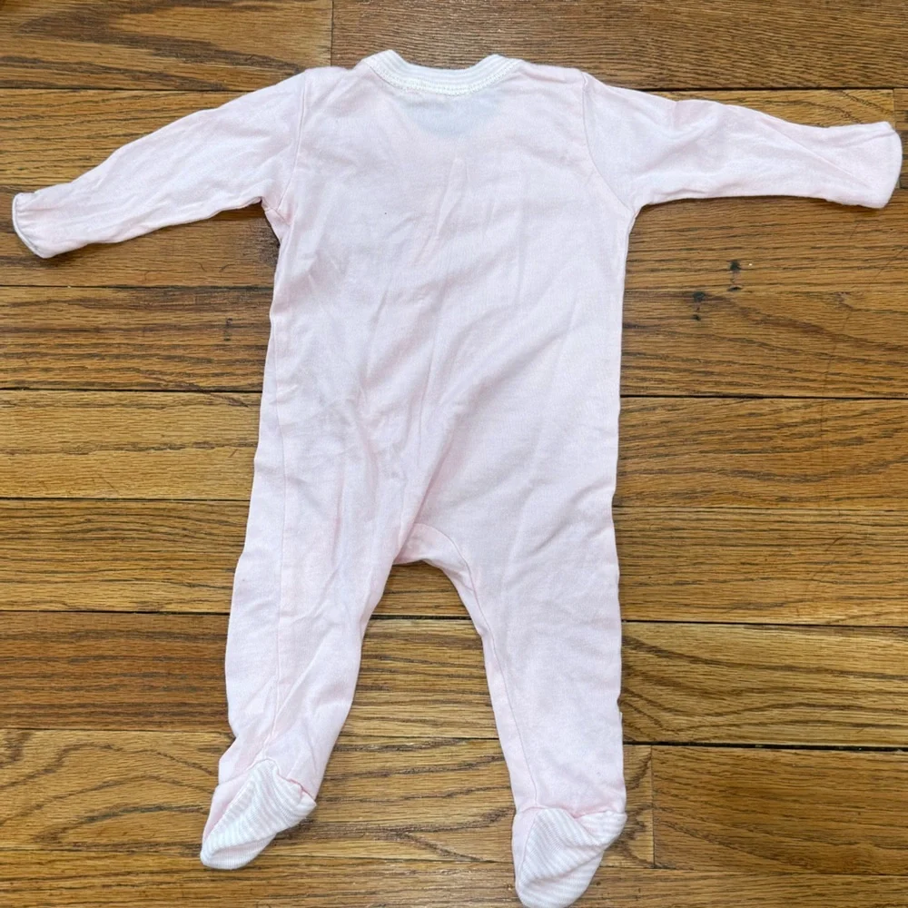 Organic cotton Pink Baby Footie Pajamas Size 0-3 months Paige Lauren
