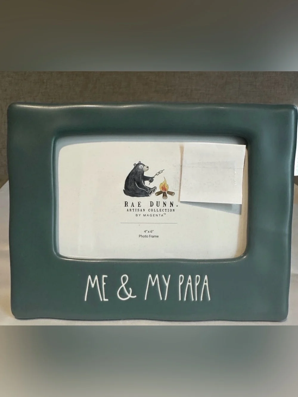 NWT Rae Dunn Green Ceramic Picture/Photo Frame 