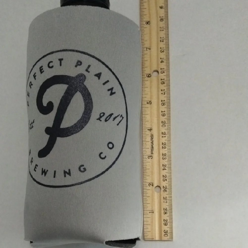 Perfect Plain Brewing Company gray koozie