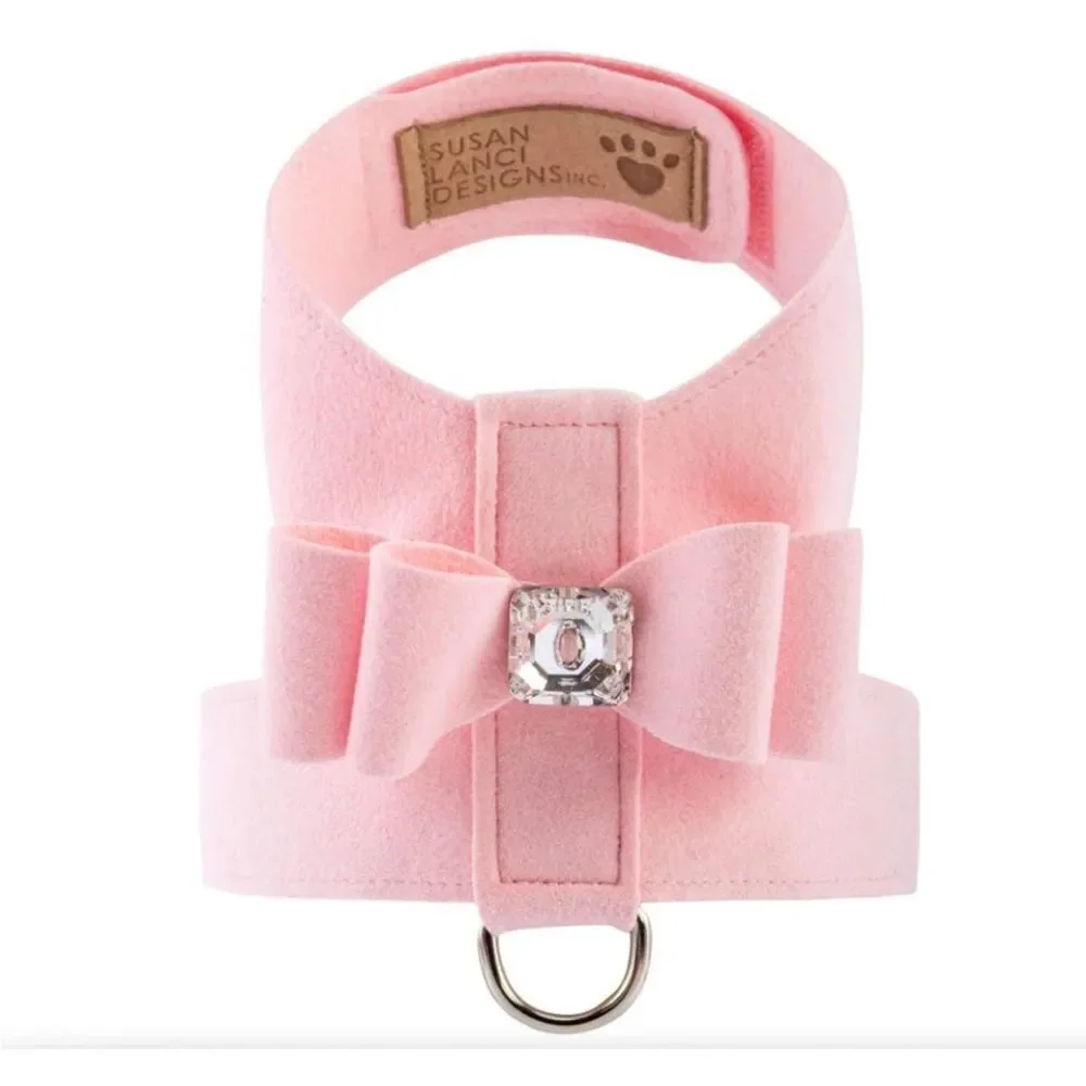 Susan Lanci Puppy Pinl Dog Harness with Bow and Crystals, NWOT