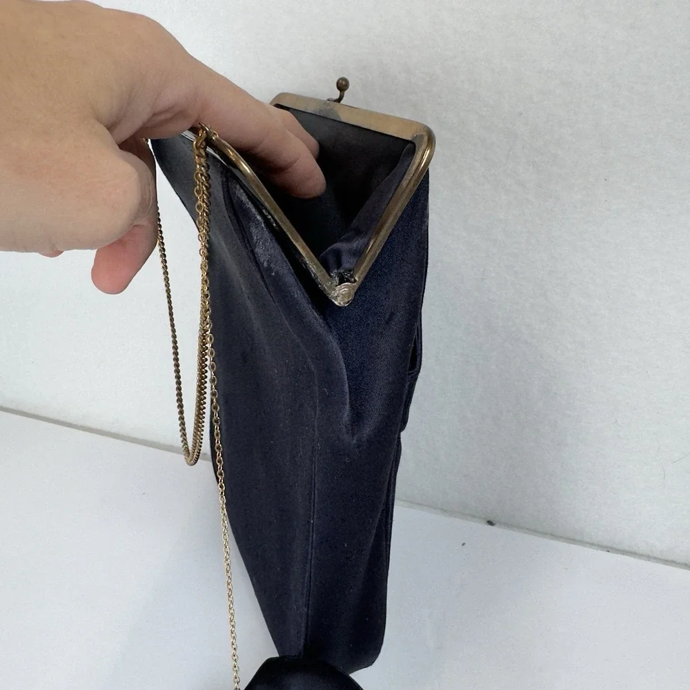 VTG 50s Koret Evening Purse + Coin Purse Julius Garfinckel DC Purple + Gold Trim