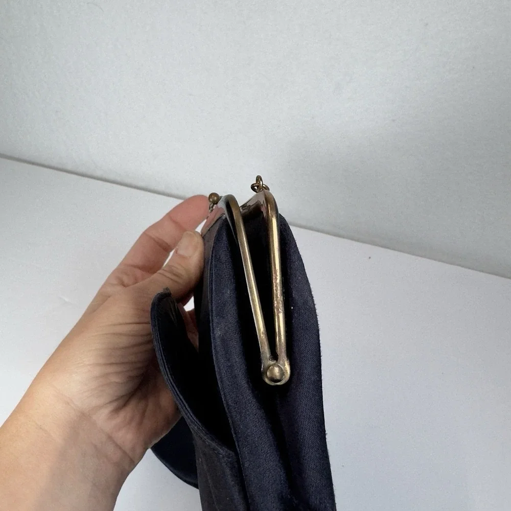 VTG 50s Koret Evening Purse + Coin Purse Julius Garfinckel DC Purple + Gold Trim