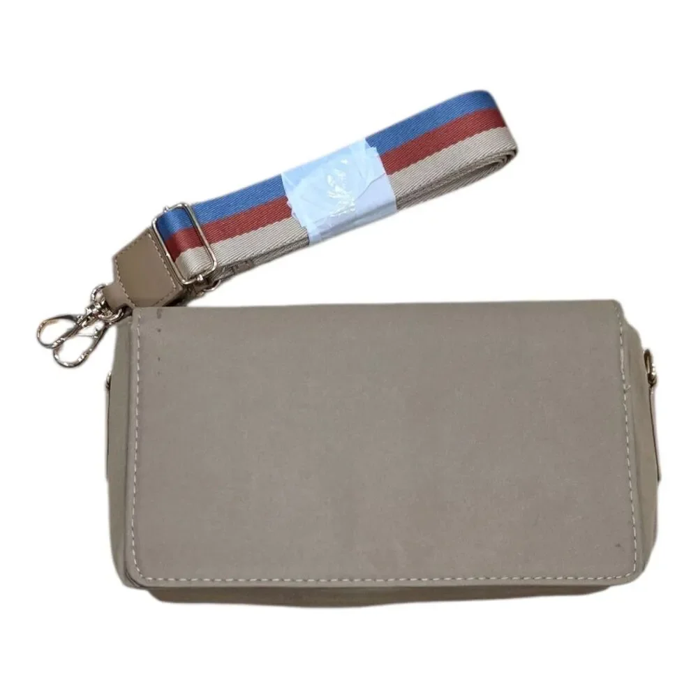 Tote Savvy Beige Compact Baby Diaper Crossbody Bag Change Kit