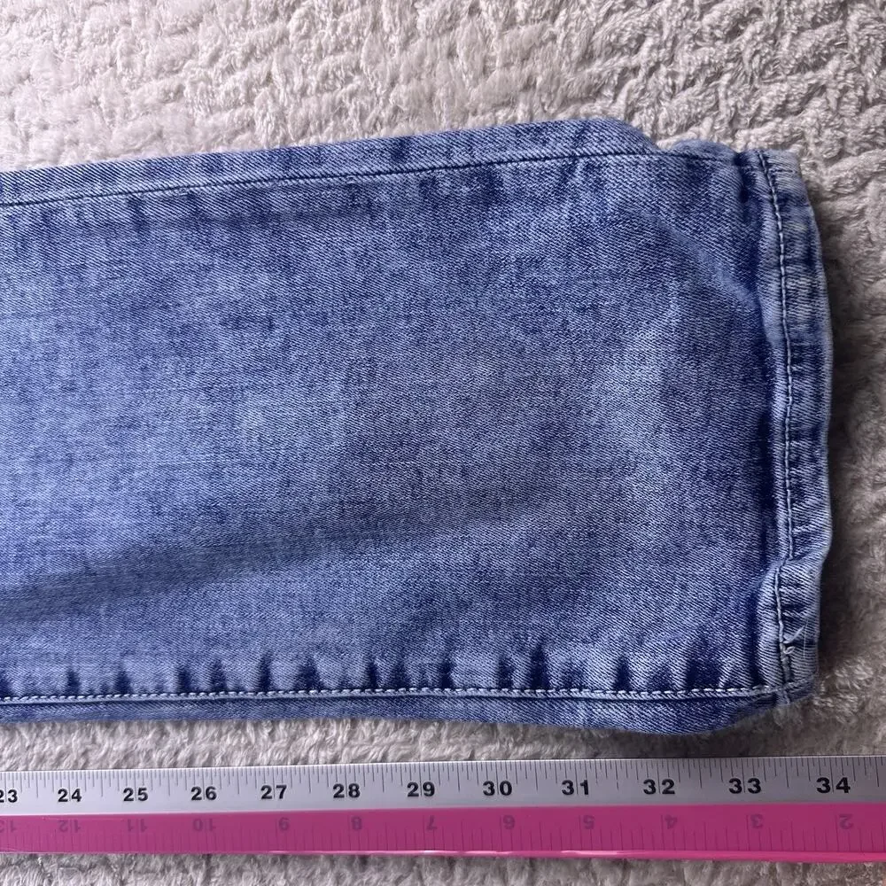 True Religion Jeans Mens 32x34 Blue‎ Geno Relaxed Slim Flap Pocket Distressed