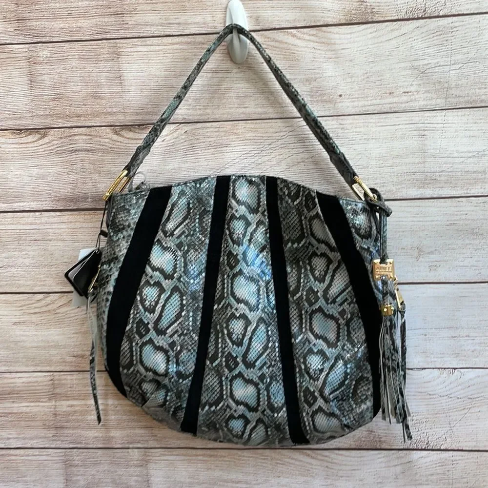 NEW WITH TAGS AIMEE KESTENBERG NIGHT IS YOUNG‎ LEATHER HOBO BAG IN PYTHON PRINT