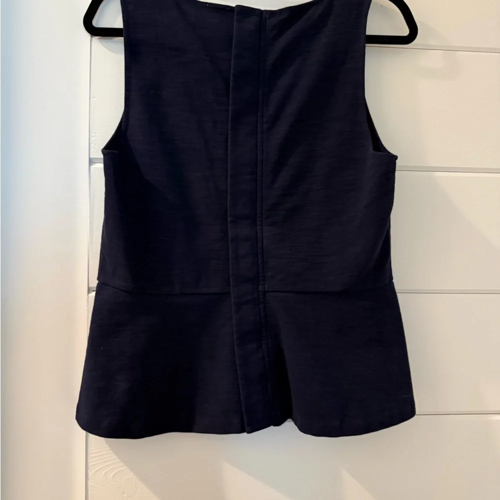J. Crew Navy Sleeveless Peplum Top Vintage