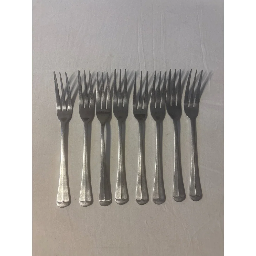 Walco Cocktail Forks Set of 8 Stainless Steel 3-Tine Appetizer MCM