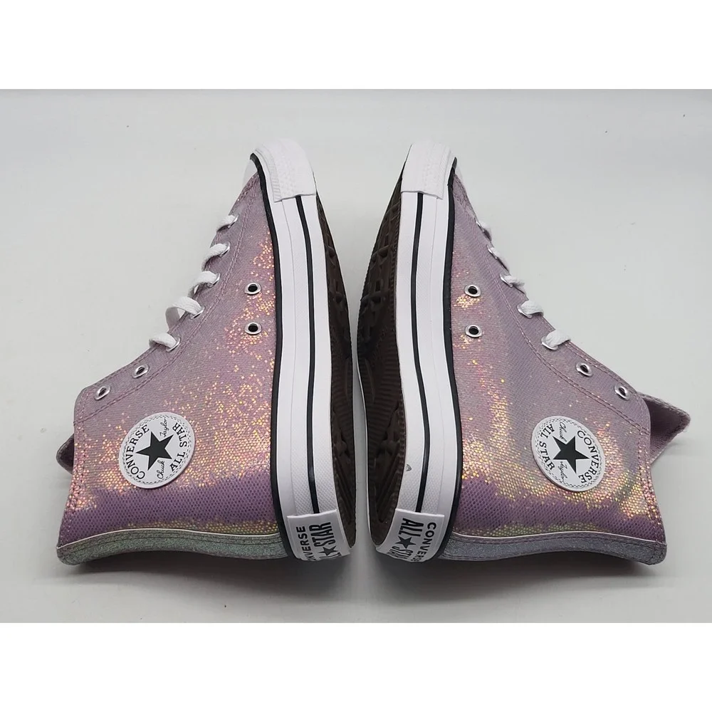 Converse Chuck Taylor All Star Hi‎ Disco Glitter Kids Size 7 Pink Shoes Sneakers