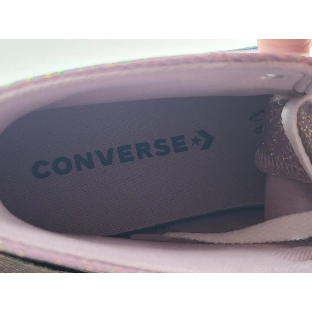 Converse Chuck Taylor All Star Hi‎ Disco Glitter Kids Size 7 Pink Shoes Sneakers
