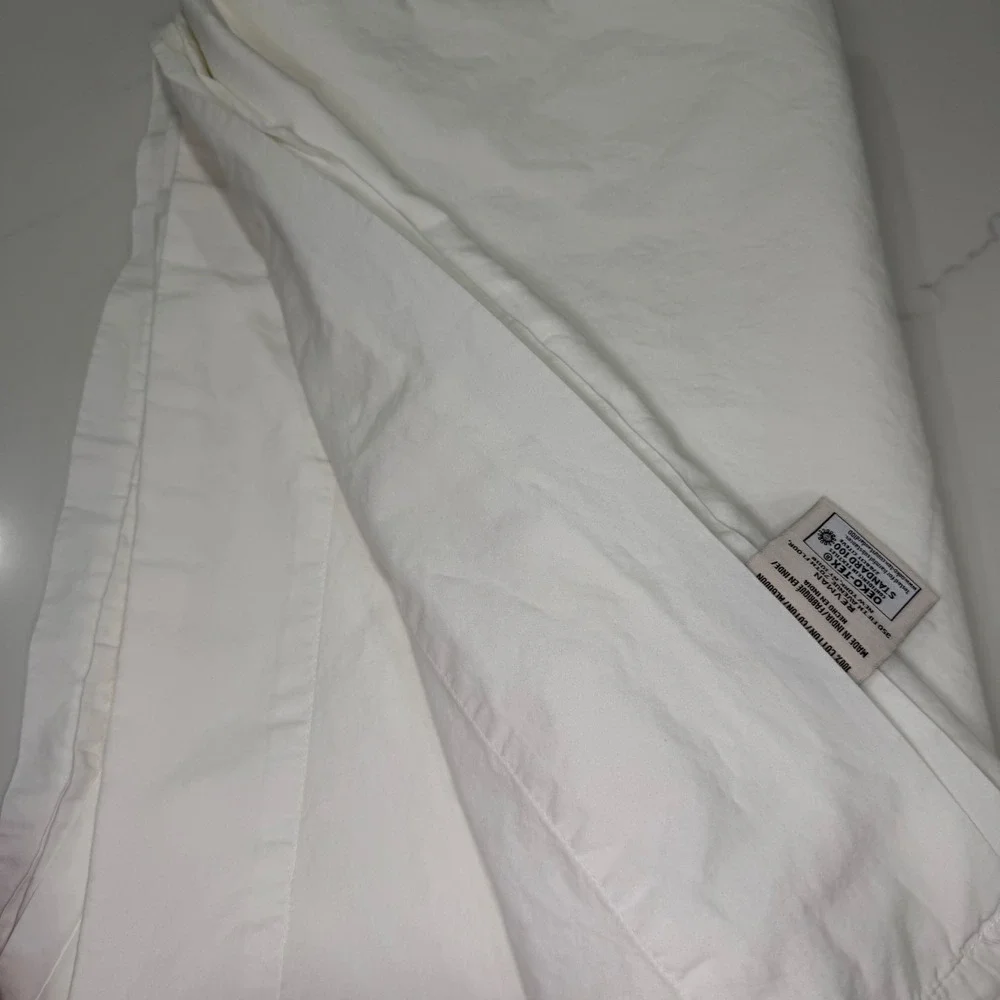 Laura Ashley White 100% Cotton OEKO-TEX Solid Bedding flat sheet
