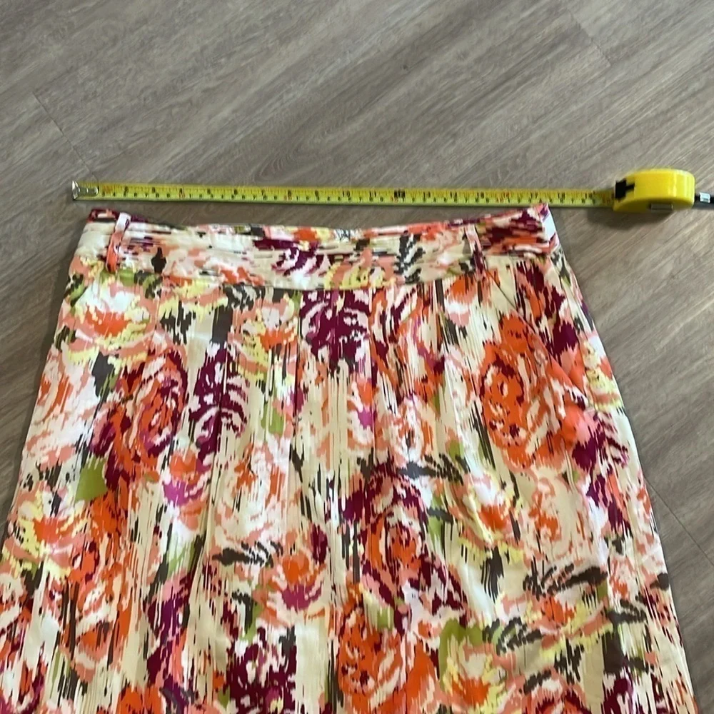 Liz Claiborne Women’s Midi Skirt Pink Size 12 100% Cotton Colorful Floral Flowy