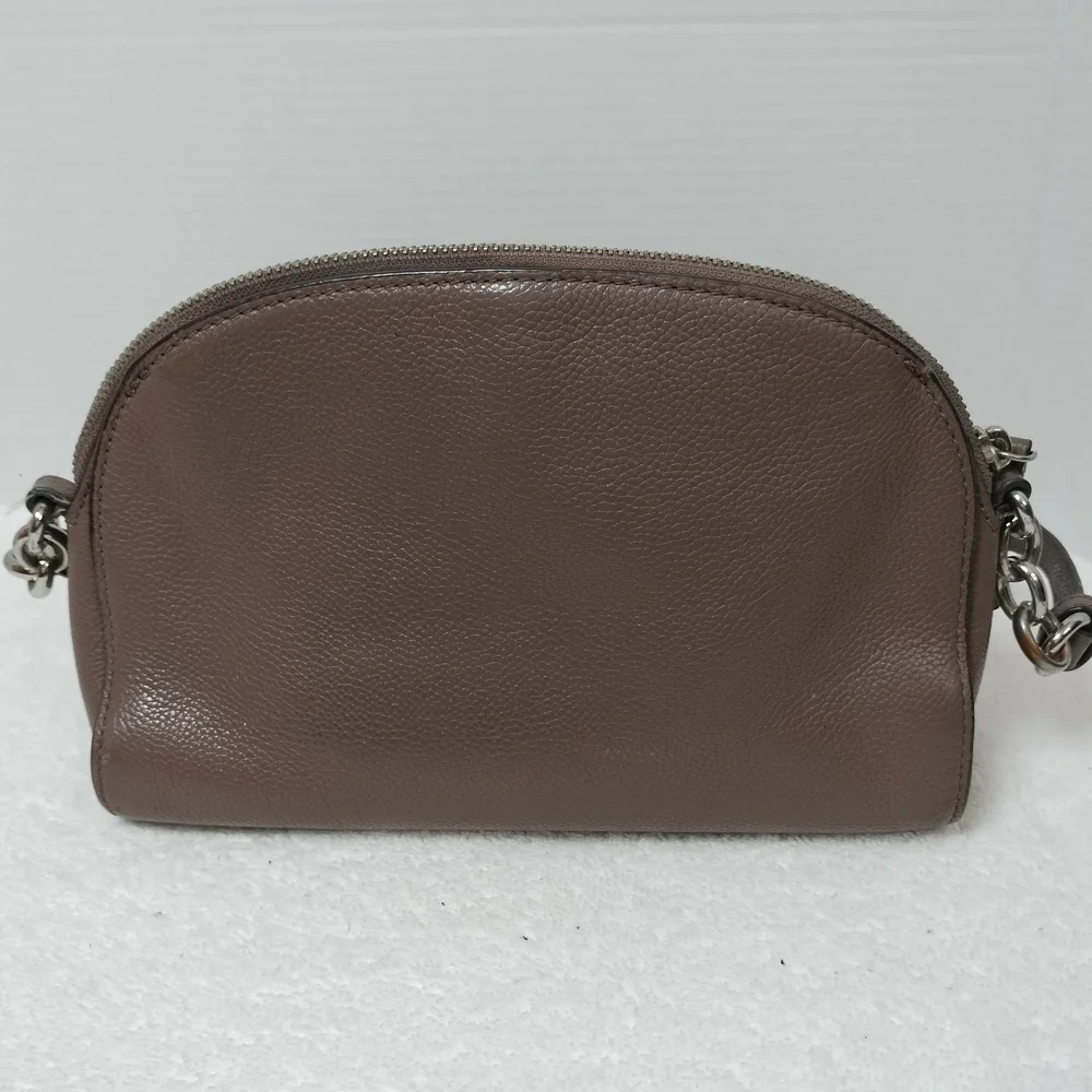 Kate Spade Taupe Brown Patent Leather Crossbody Shoulder Bag Chain Strap Purse