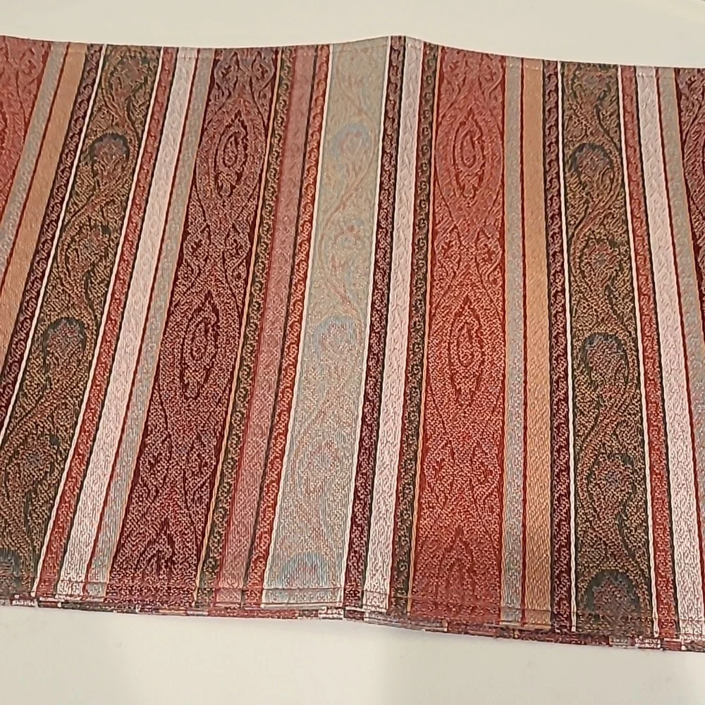 2 Fall Colored Striped Neutral Placemats