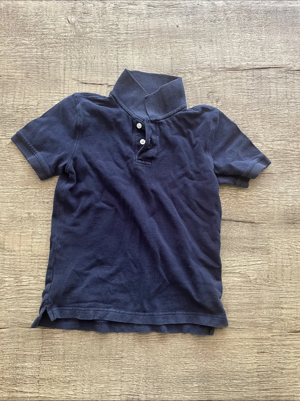 GAP Navy Short Sleeve Polo with Button Placket for Kids