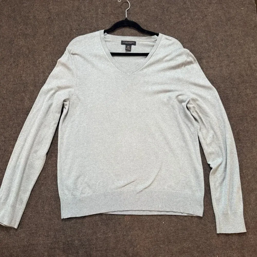 Banana Republic Luxury Blend V-Neck Sweater – Light Gray (Men’s L)