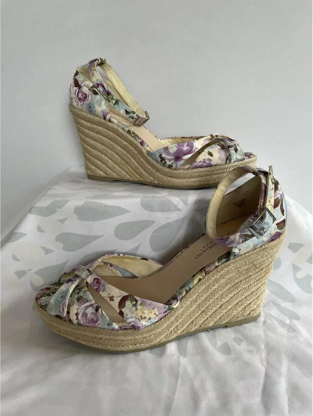Floral Espadrille Wedge Sandals Size 9.5 Christian Siriano for Payless