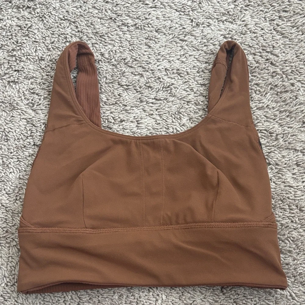 Lululemon Brown Ribbed reversible Sports Bra Size 4