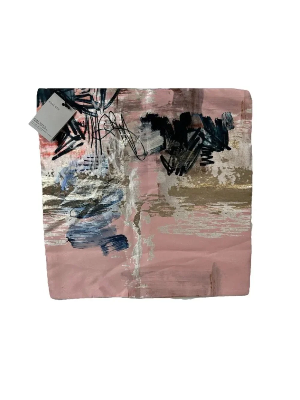West Elm Abstract Blush Gold Black Decorative Pillow Cover Modern Glam