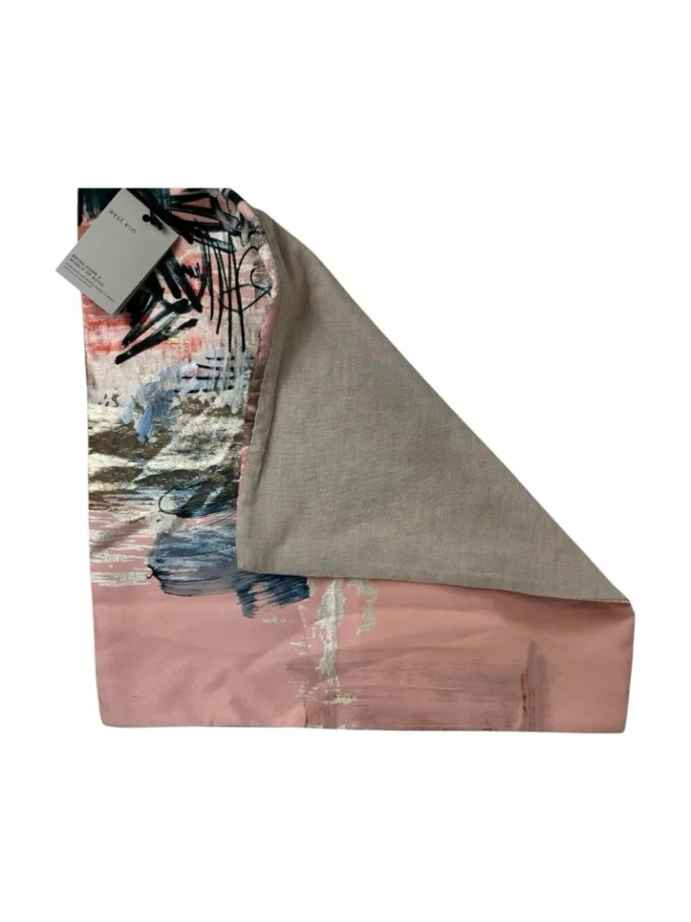 West Elm Abstract Blush Gold Black Decorative Pillow Cover Modern Glam