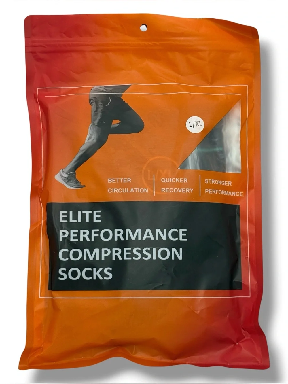 Elite Performance Compression Socks L/XL 3 Pairs Athletic Running Travel