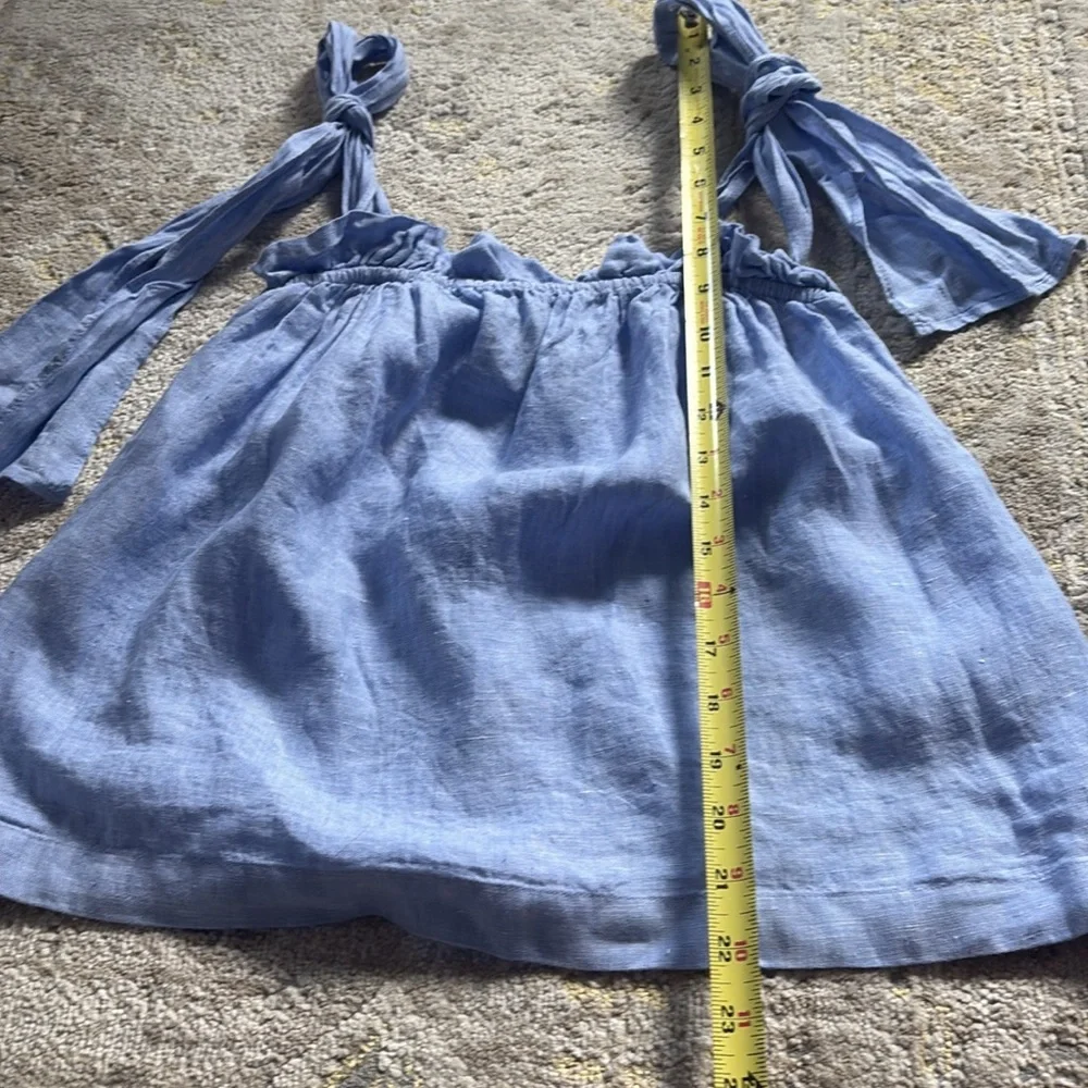 J. Crew Tie-shoulder Chambray Linen Top