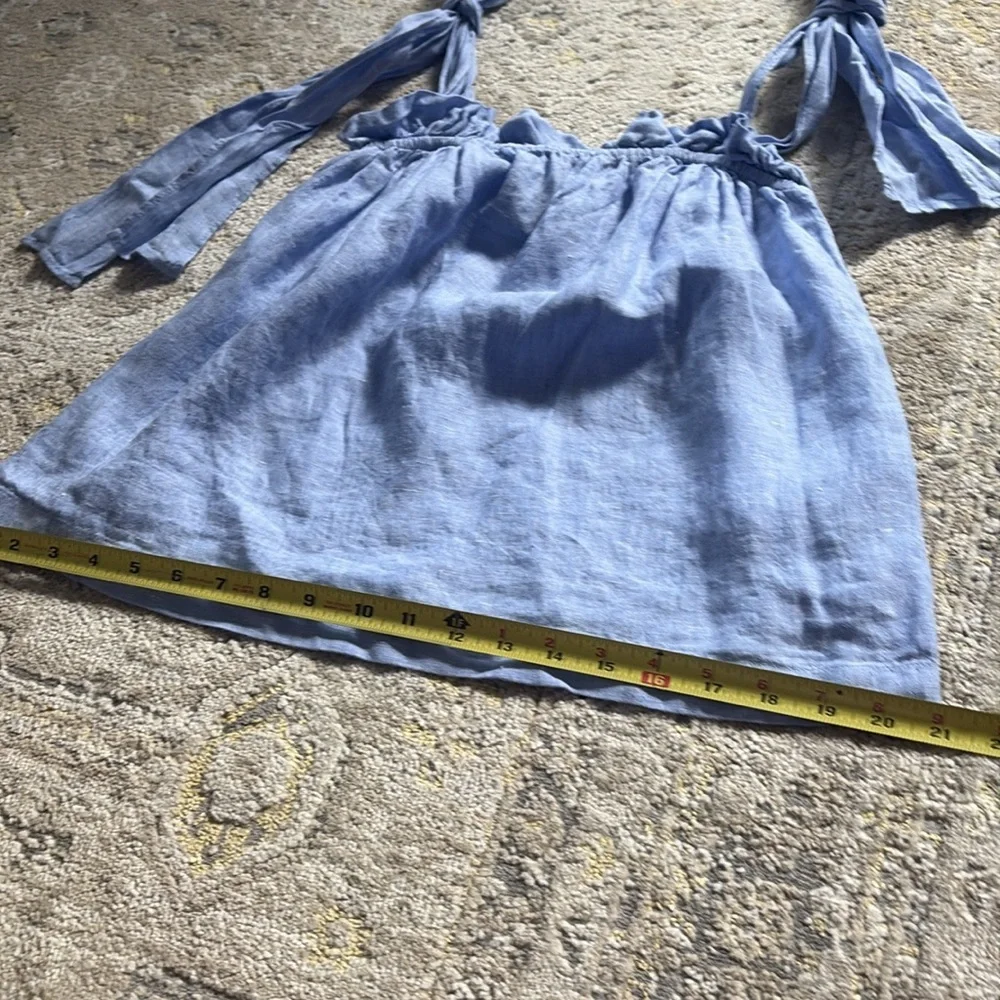 J. Crew Tie-shoulder Chambray Linen Top