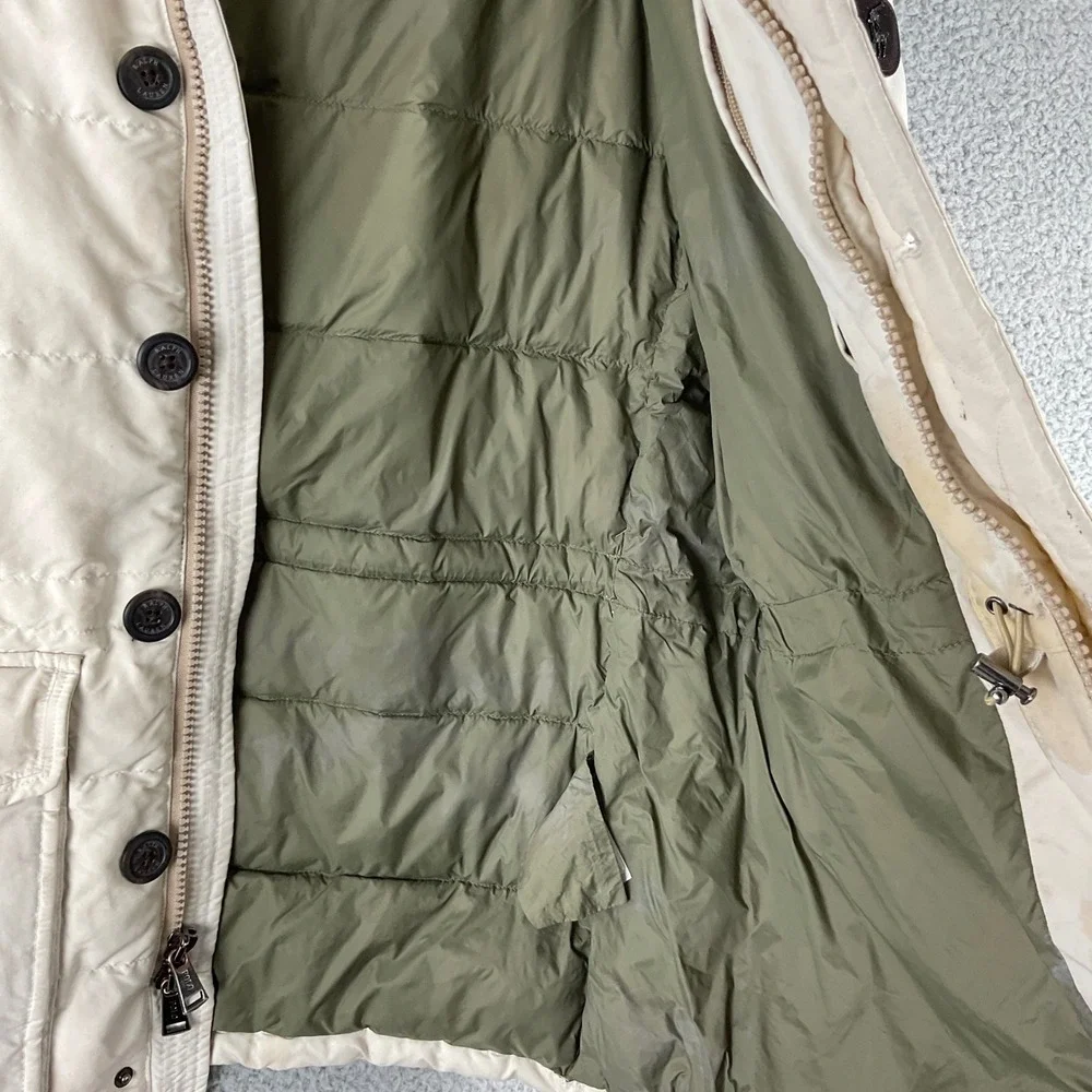 Polo Ralph Lauren Puffer Parka Mens XL White Fair Stained Down Winter Jacket