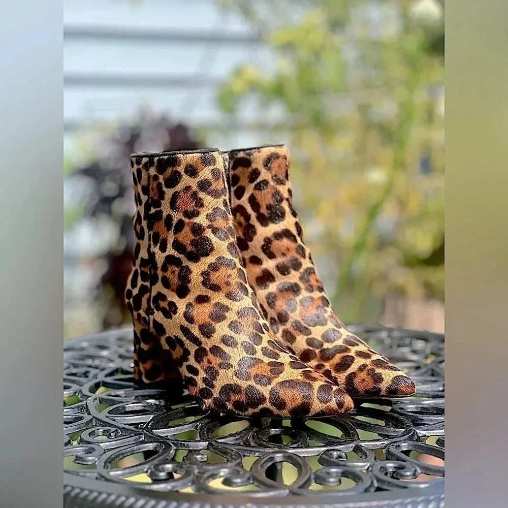 J. Crew — Calf Hair Animal Print Ankle Boots