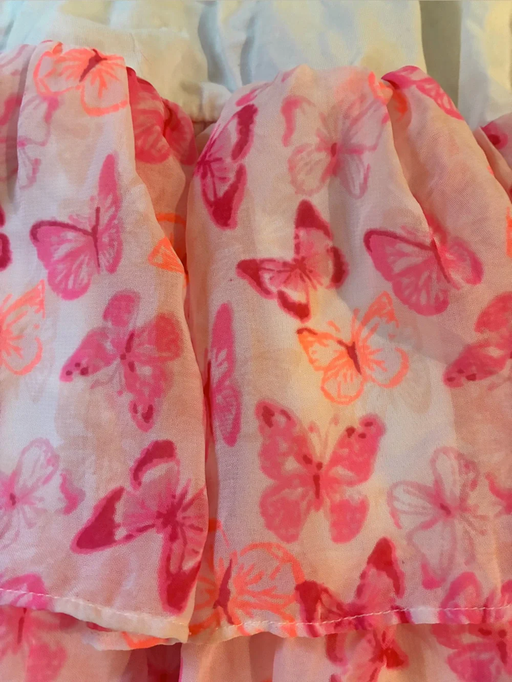 The Children’s Place Girls Pink Butterfly Tier White Tank Top Dress 10/12