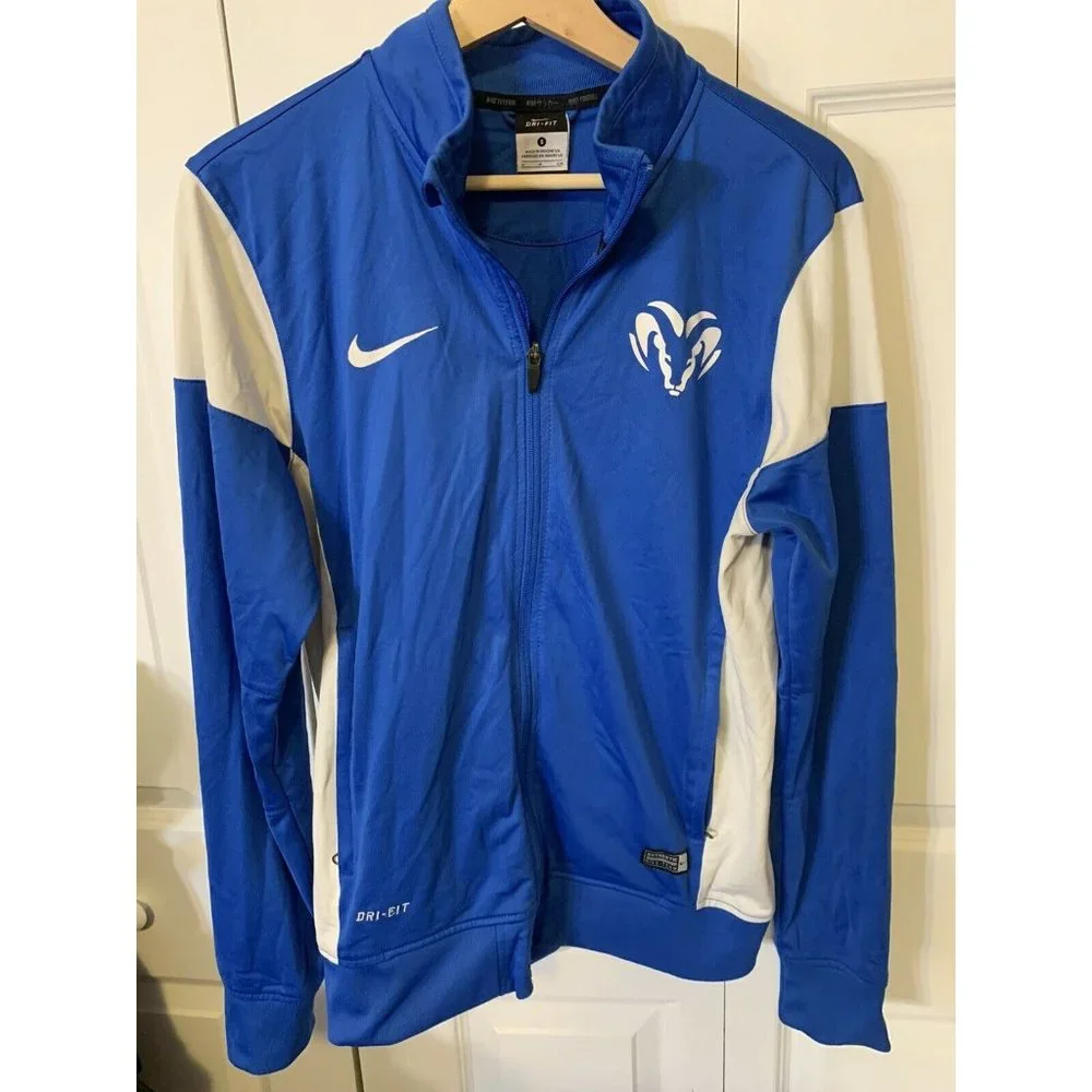 Nike Team Dri Fit soccer Men’s Sz S Futbol jacket Full zip‎ up Blue White