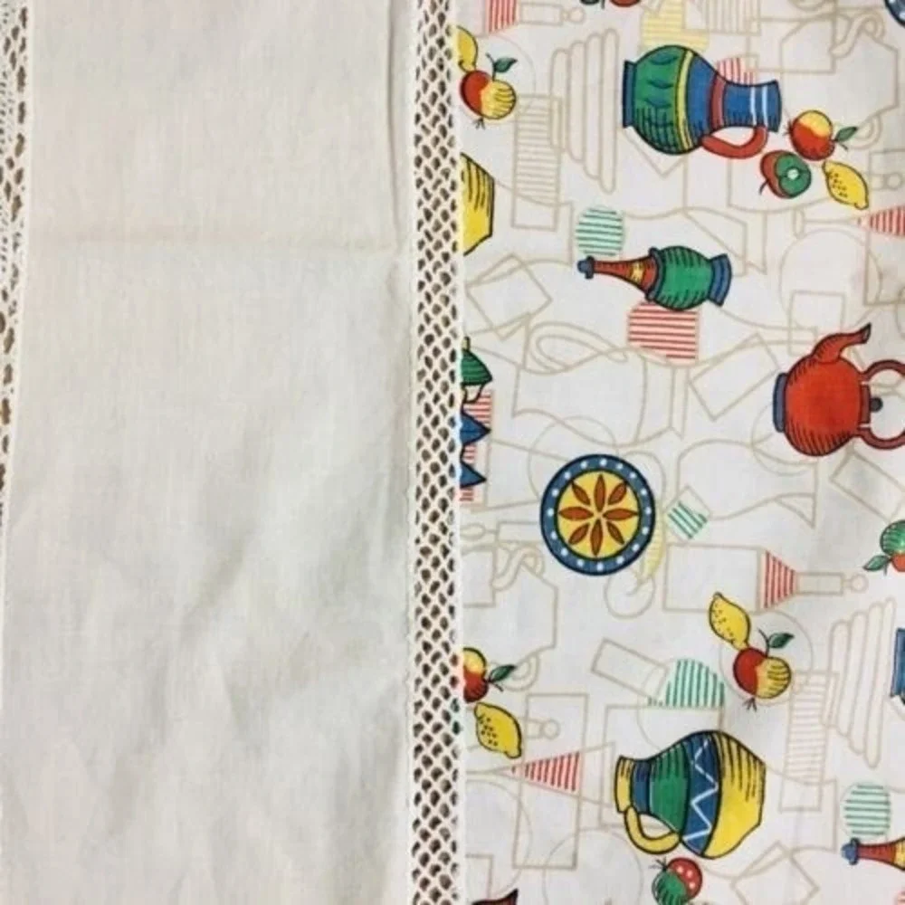 Vintage Retro Printed‎ Tablecloth Cafe Themed Rectangle 44x52