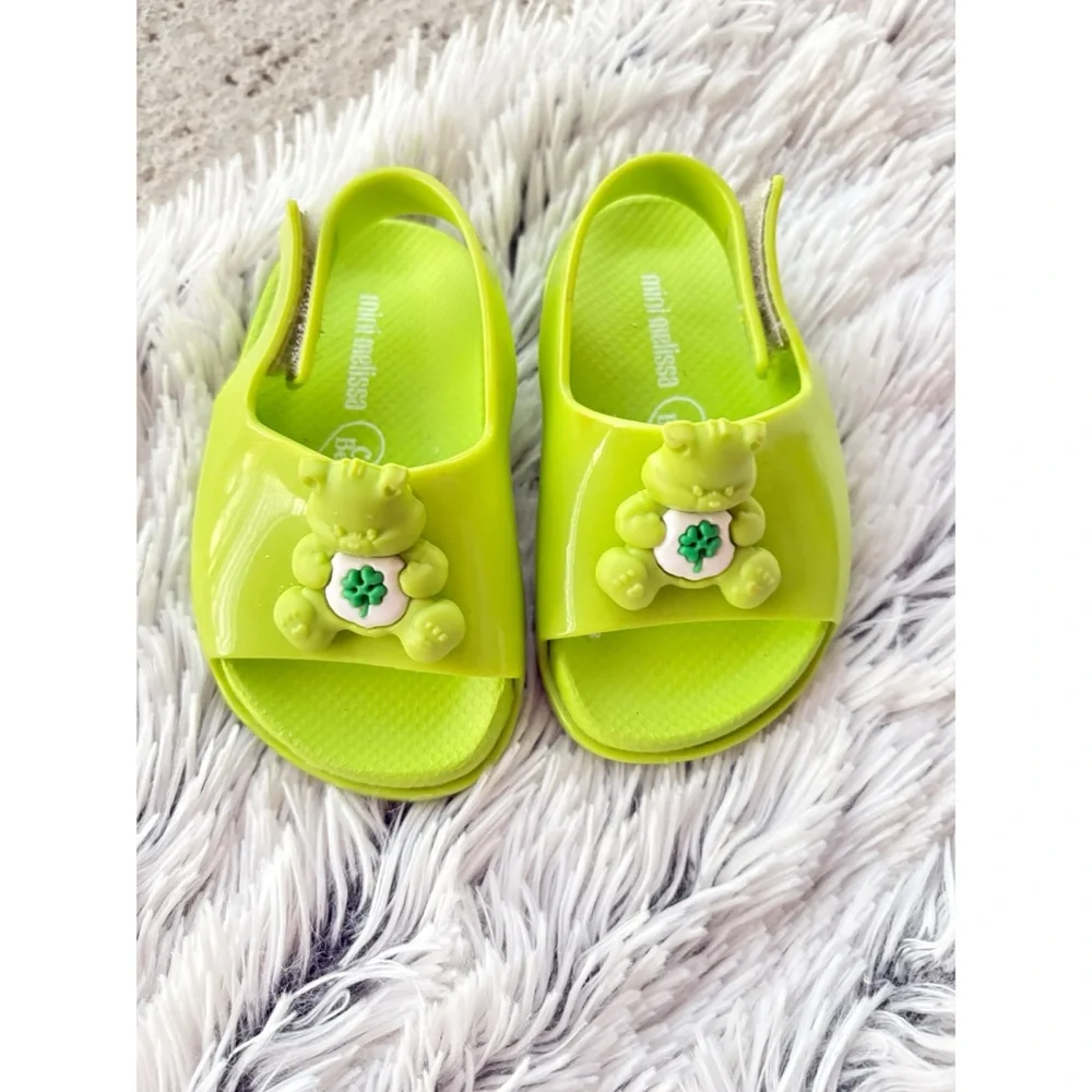 Mini Melissa Green Carebear Collab‎ Jelly Sandals Girls