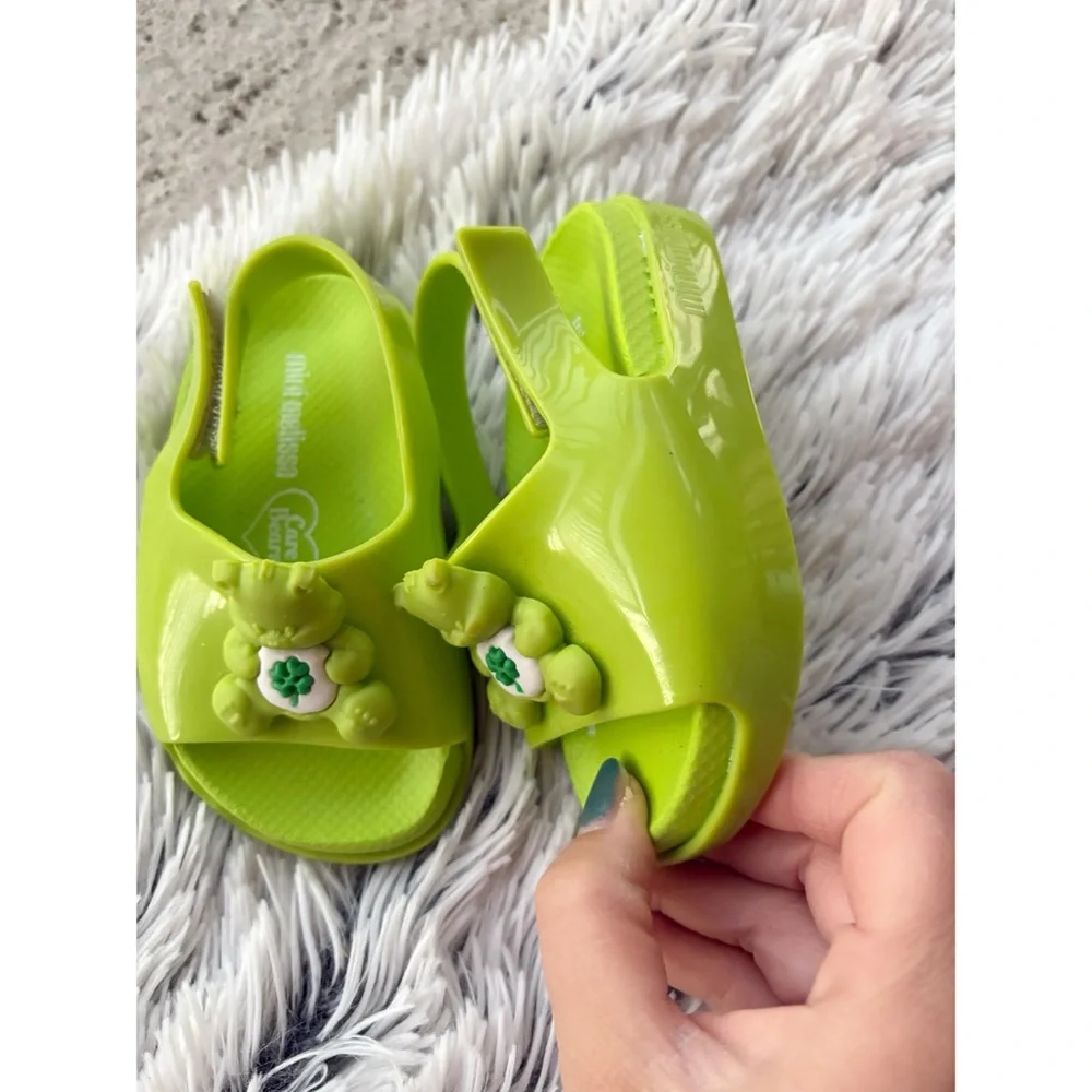 Mini Melissa Green Carebear Collab‎ Jelly Sandals Girls