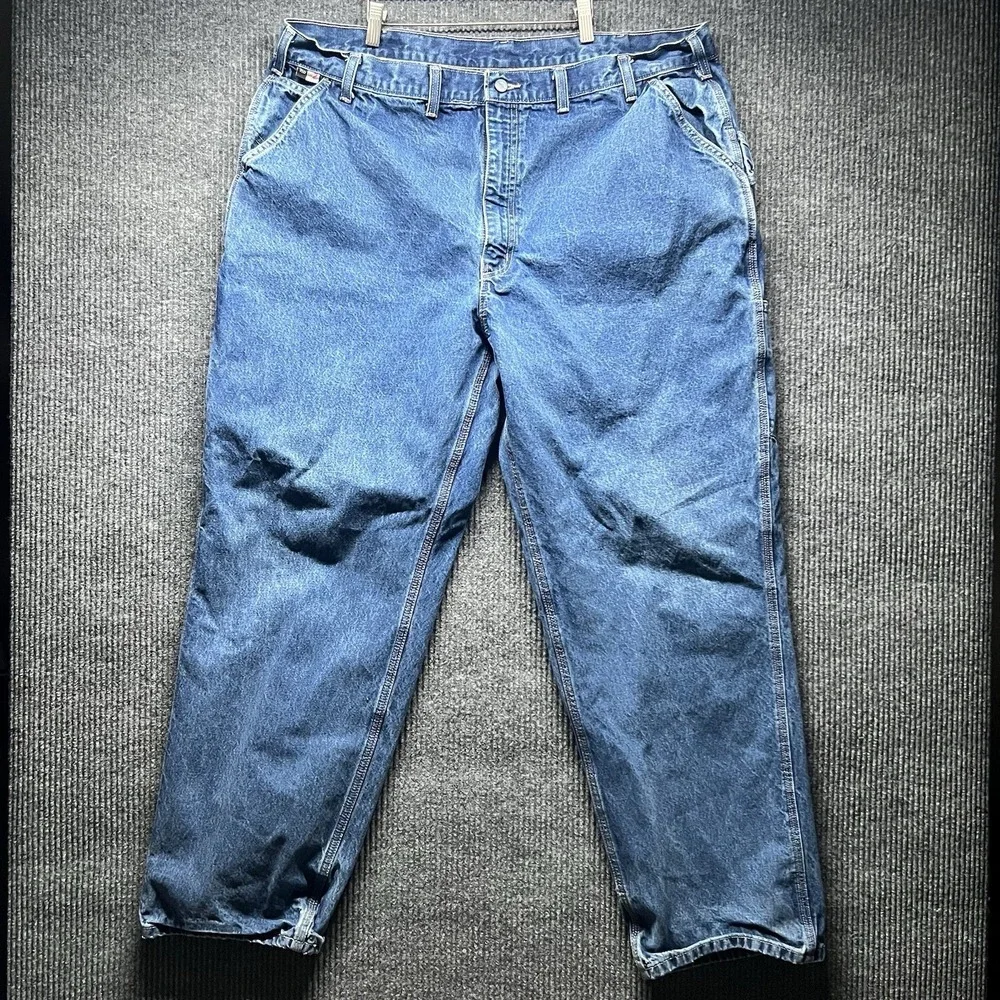 Carhartt FR Pants Mens 44x34 Blue Flame Resistant 2112 Cat 2‎ Workwear Welding