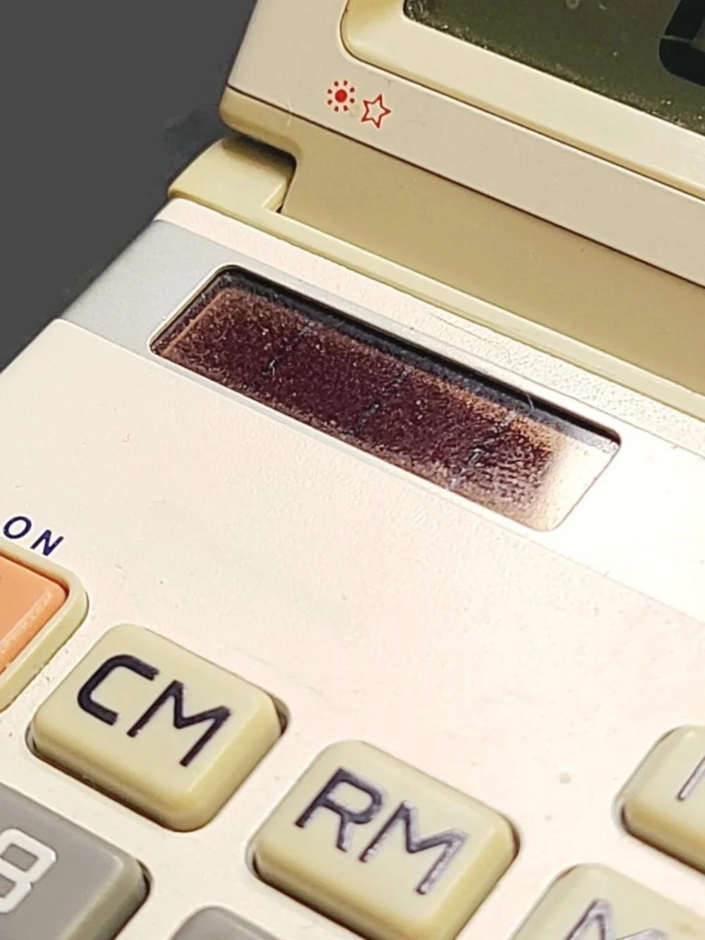 Vintage Canon TS-84H Calculator Tilt Display Solar Powered Beige Tan Gray WORKS